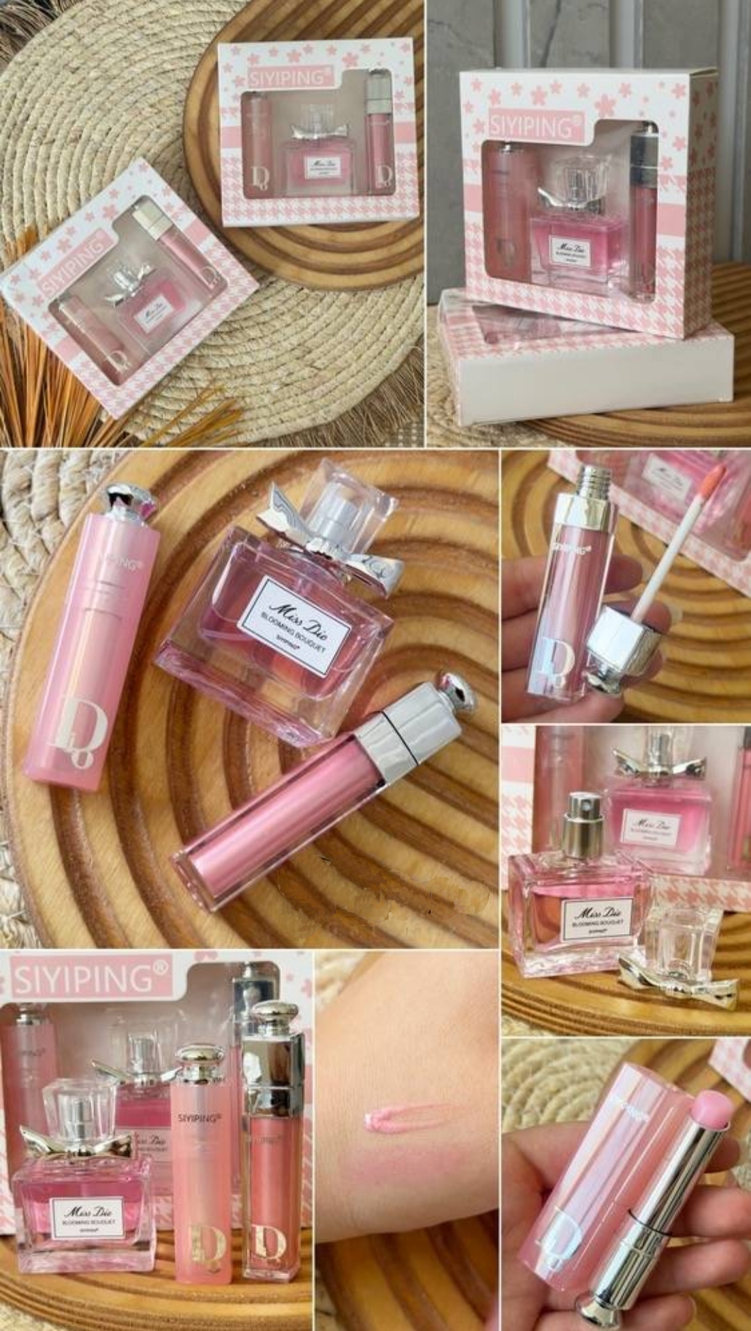 پک 3 تکه دیور شامل عطر و بالم لب و شاین لب